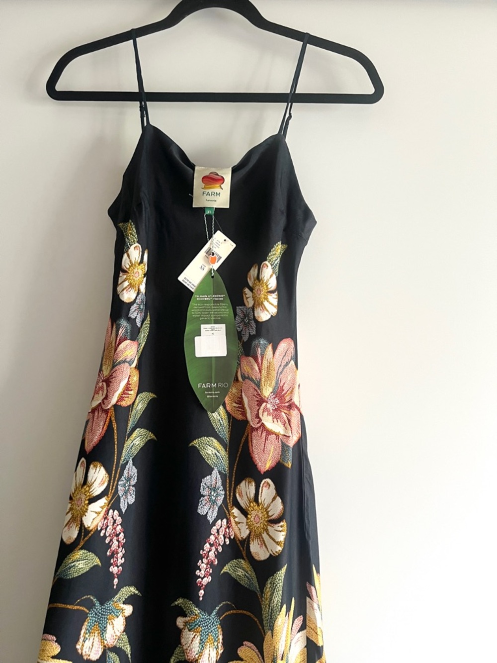 FARM Rio Dark Blue Maira Floral Lenzing™ Ecovero™ Viscose Maxi Dress Size XS NWT - Picture 5 of 16